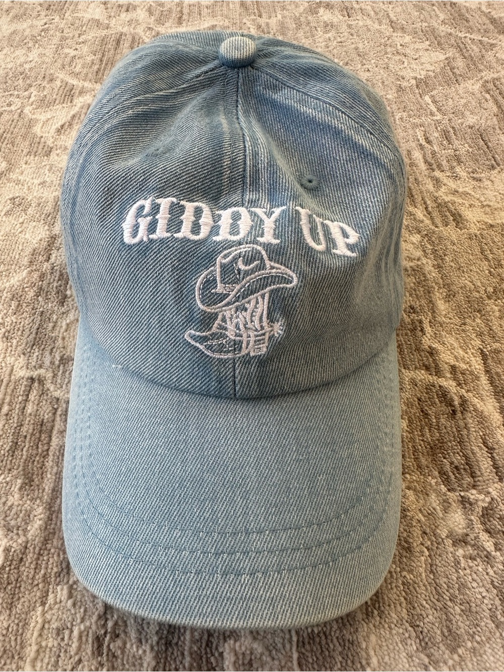 Western Giddy Up Cowgirl Ranch Yellowstone Scottsdale Bachelorette Denim Hat Cap